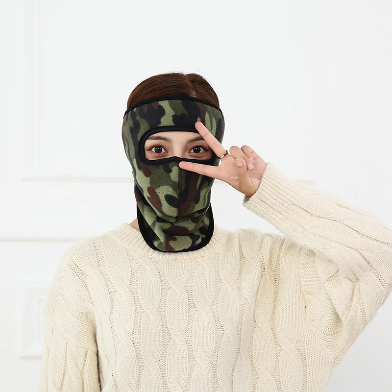 Camouflage Женская Мужская Зимняя Маска, походная шапка, уличная камуфляжная флисовая шапка, шарф для шеи, теплая шапка для лица, лыжного спорта, велоспорта, пешего туризма, верховой езды, теплые шапки - Цвет: Camouflage