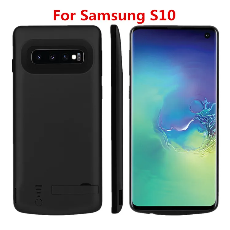 Для samsung Galaxy S10 5G S10 зарядное устройство чехол 5000 мАч Расширенный Powerbank чехол для samsung S10 S10 Plus Чехол Подставка Кронштейн - Цвет: S10 black