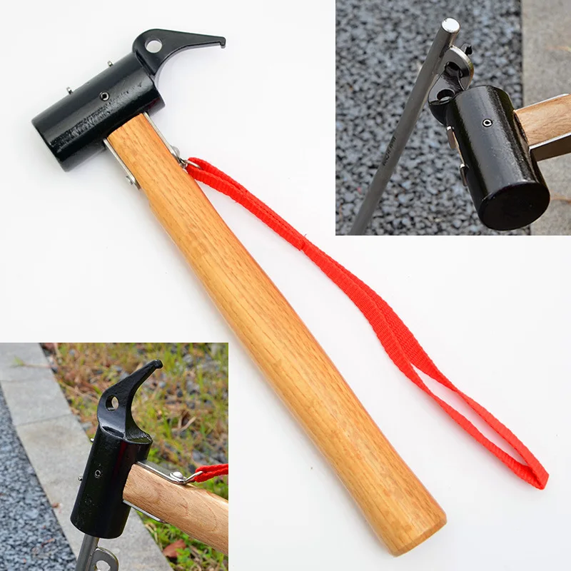 

Outdoor camping Tent Hammer Mountaineering Hiking Stainless Steel Tent Nail Puller Hammer Tent Peg Accessories Climbing Tools