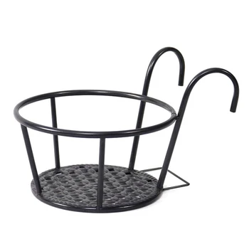 

Over the Rail Hanging Flower Pot Holder Balcony Railings Wall Round Holder Stand PAK55