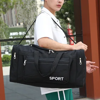 

Men's Fashion Travel Portable Large Luggage Bag Crossbody Shoulder Bag Sports Bags Foldable Waterproof Luggage Backpack Male