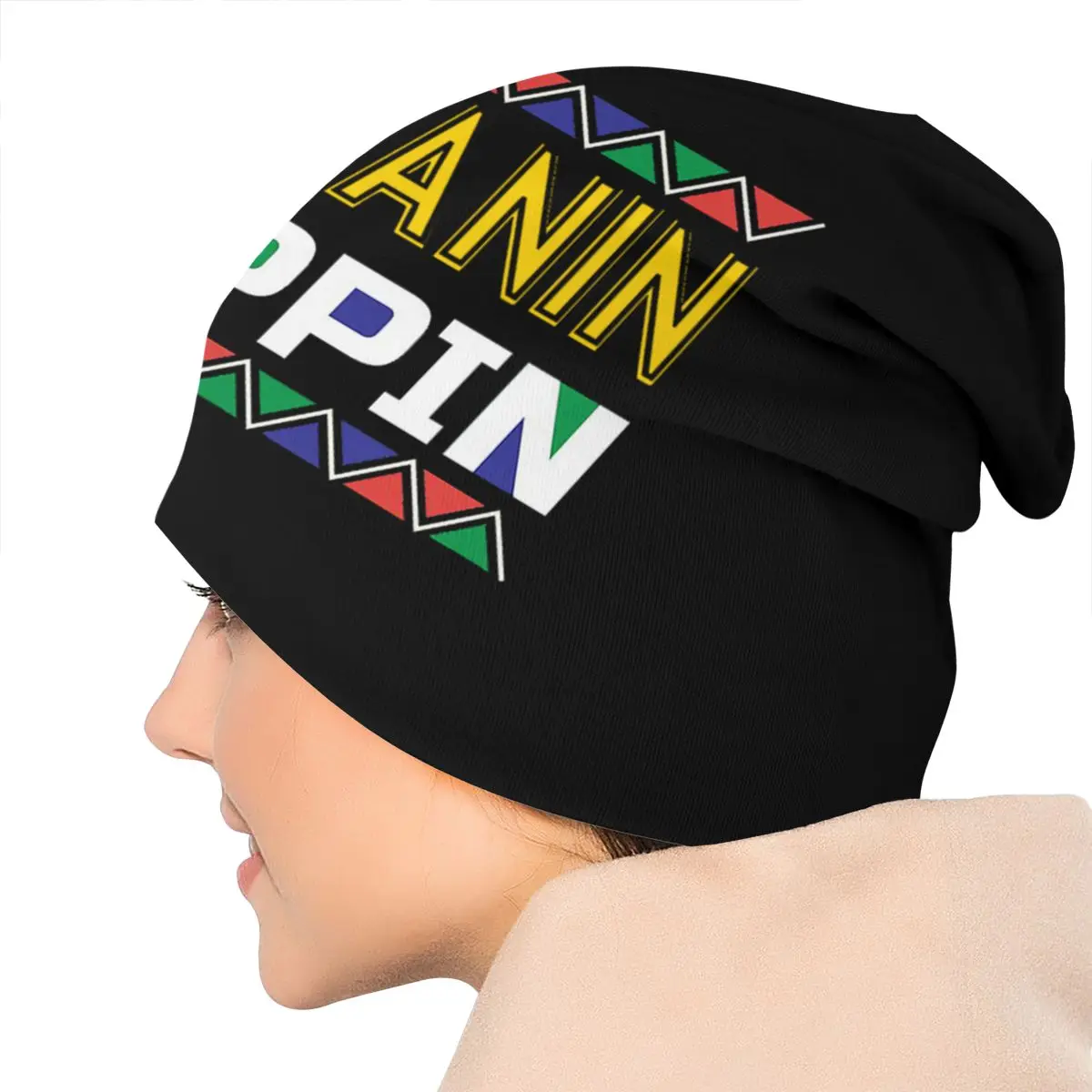 Melanin Poppin черная Сильная черная женская унисекс взрослая Повседневная шапка бини уличная ветрозащитная вязаная Лыжная шапка Skully Beanies