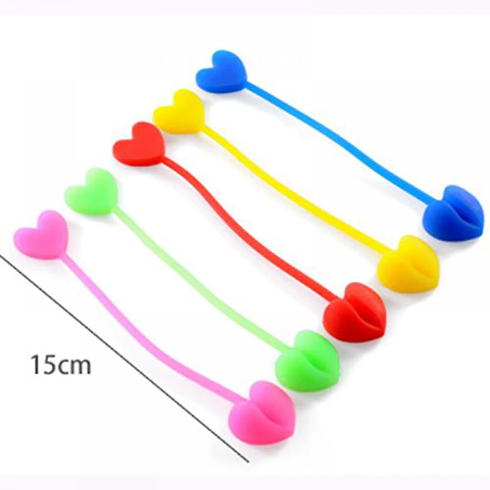 1 Piece Sealing Clip Silicone Cute Heart-shaped Food Bag Bundled Multiple Installation Tools Random Color