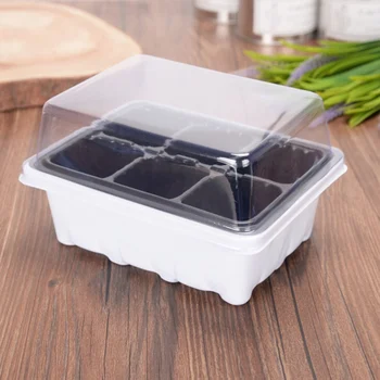 

Grow Box 6Holes Plastic Plant Pot Seedsplants Seedling Tray Nursery Box Garden Pots Indoor Hydroponics System To Grow Garden