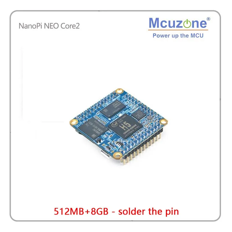 512MB-solder the pin FriendlyELEC NanoPi NEO Core2 512 МБ/1 ГБ DDR3 Оперативная память Allwinner H5, 64-разрядным четырёхъядерным Cortex A53 8 Гб памяти на носителе eMMC u-boot, Ubuntu core - Комплект: 512MB-solder the pin