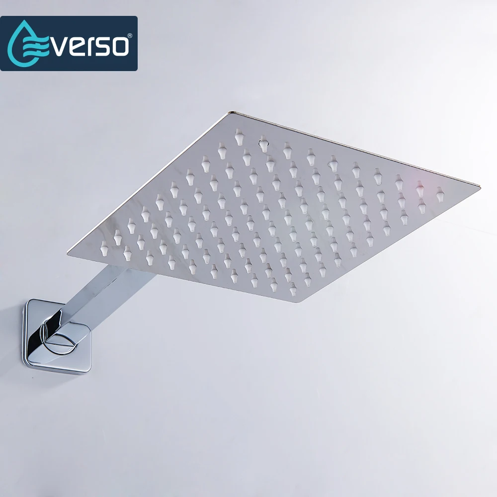 EVERSO 12/10/8/6/4 дюйма осадков Насадки для душа Нержавеющая сталь ультра-тонкий Насадки для душа с хромированной отделкой круглые и квадратные тропический душ