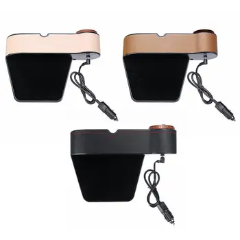 

Leather Car Seat Side Storage Box Seat Catcher with Dual USB Ports Cigarrete Lighter Universal Car seat chair side storage box