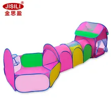 Популярная детская туннельная палатка, набор из трех предметов, Радужный игровой домик, сумка, складывающаяся в помещении и на открытом воздухе, бассейн с шариками океанов