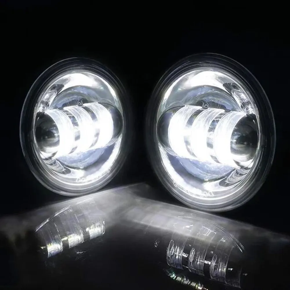 4.5 Inch Led Fog Light with DRL Angel Eyes Passing Turn Signal Lamp for Motorcycles Auxiliary Light Bulb Motorcycle Projector Driving Lamp 1 Pair 