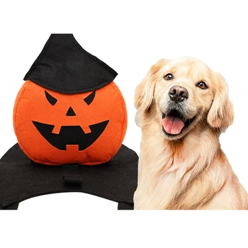 

Halloween Pet Pumpkin Cloak Transfiguration Coat Crossdresser Costume Dog Suit