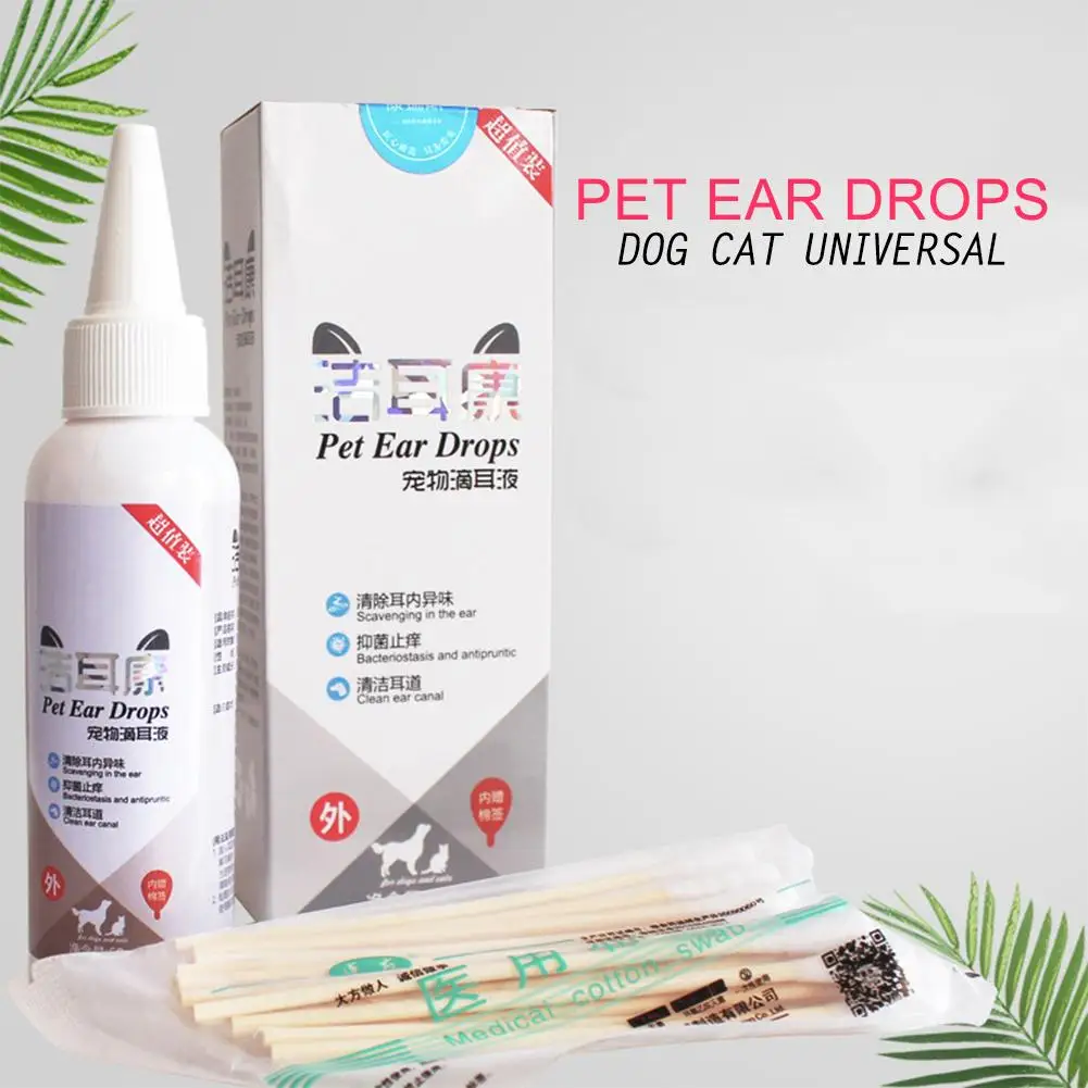 

Pet Ear Cleaner Cat dog Ear Drops for Infections Control Yeast Mites Stop Itching Gentle Cleaning Keep Hygiene