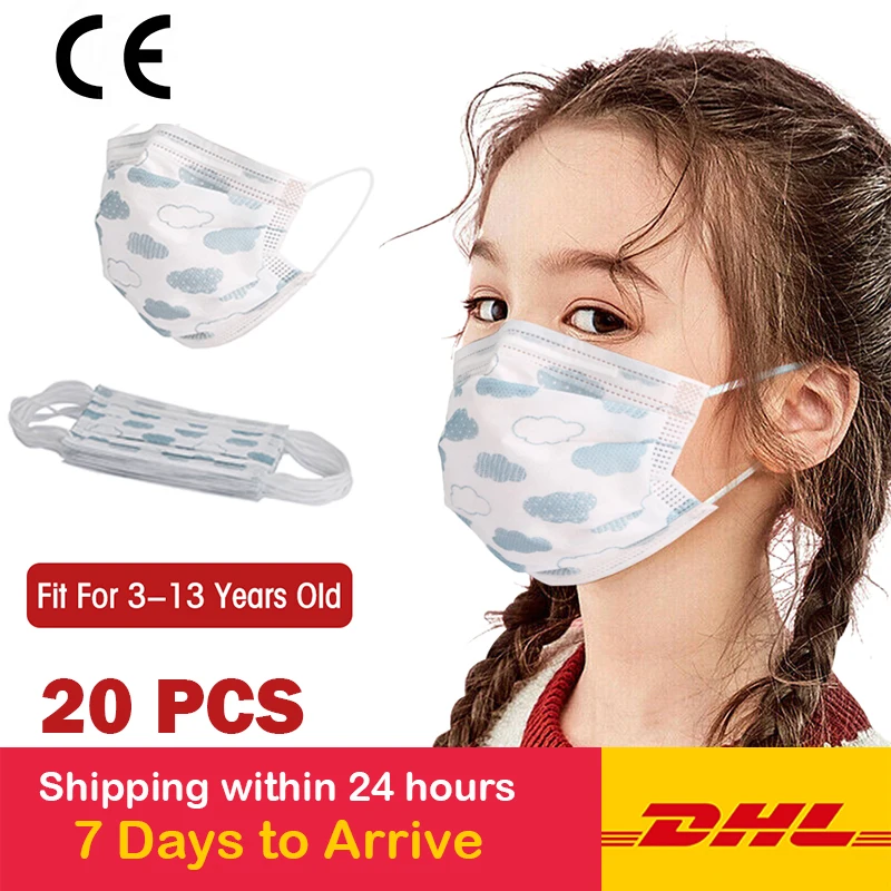 

50 PCS Children Anti-dusk Mask Disposable Anti Dust Face Mouth Mask Facial Dust-Proof 3-Ply Kids Face Masks 3 Layers