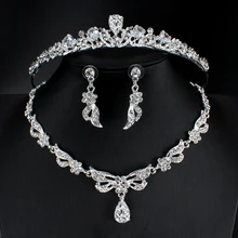 Свадебные ювелирные наборы, свадебные ожерелья, женские серьги, набор Диадемы и короны, свадебные ожерелья/серьги, ювелирные наборы