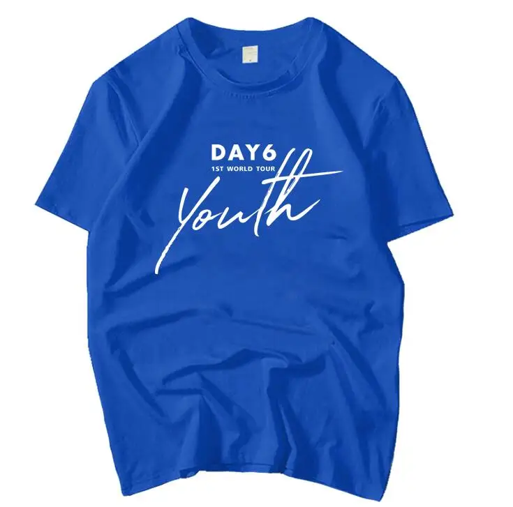3 Kpop Day6 1st World Tour Youth Concert Same Printing O Neck T Shirt Summer Style Unisex Short Sleeve Day6 Loose T-shirt 6 Colors - Цвет: 3