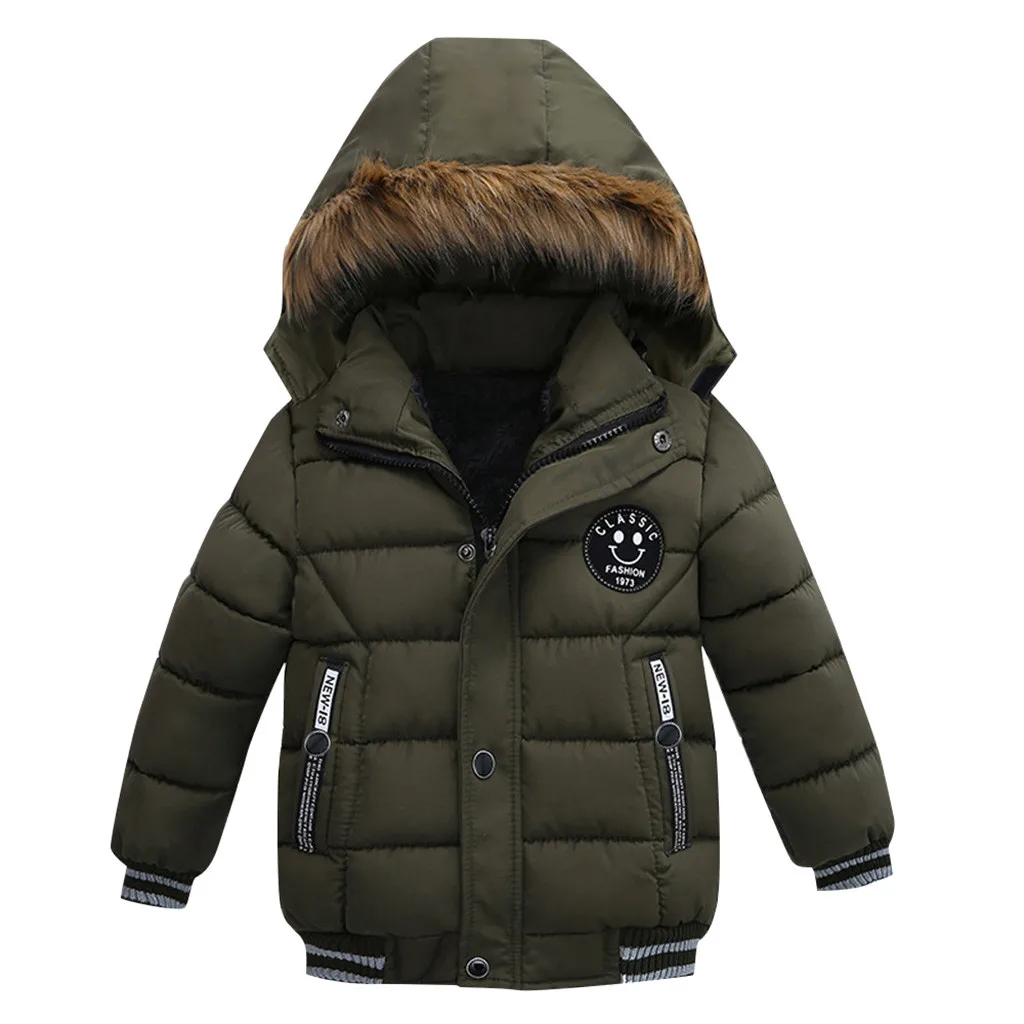Coat Children Winter Jacket Coat Boy Jacket Warm Hooded Kids Clothes Zipper Pocket Coat Casual Outerwear Autumn Winter Overcoat