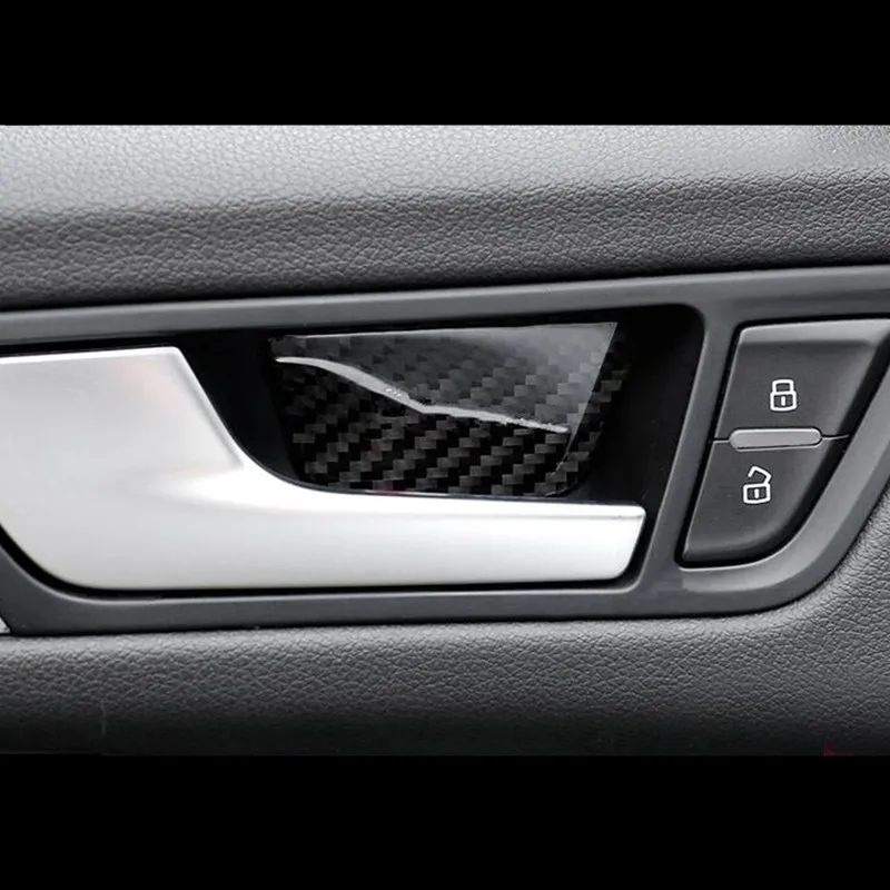 Carbon Fiber Inner Door Bowl Sequins Decals Decoration Cover Trim 4Pcs For Audi Q5 2010-2016 Car Interior Accessories | Автомобили и