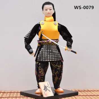

MYBLUE 30cm Kawaii Japanese Samurai With Katana Sword Ninja Sculpture Japanese House Figurine Home Room Decoration Accessories