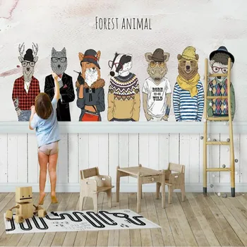

Milofi custom 3D Nordic cartoon animal children's room background wallpaper mural
