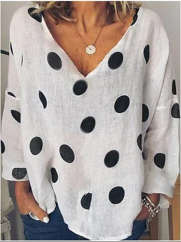 

2020 New Women Cotton And Linen Long Sleeve O-Neck Printed t Tops Harajuku Top Women