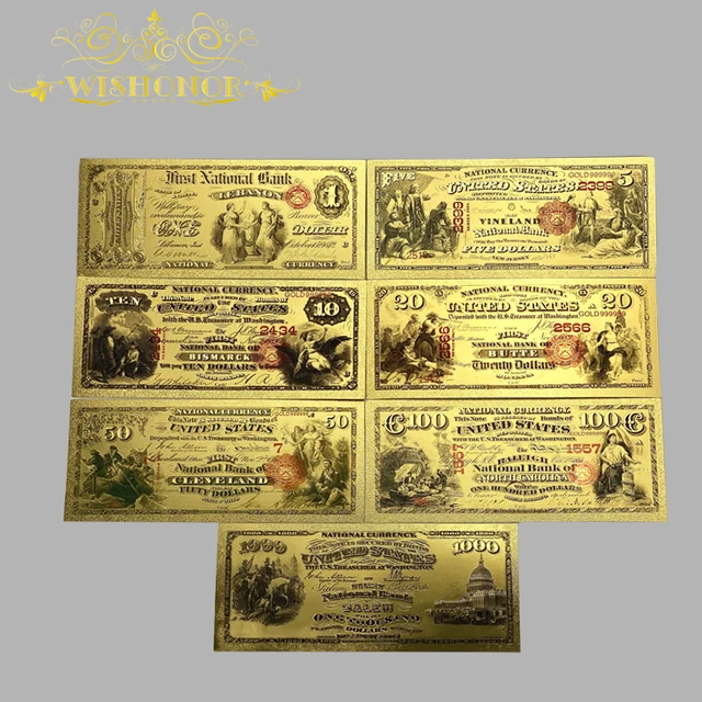 Az 1875 -Ös America Banknote Dollar 24 Ezer Arany És Ezüst Bevont Hamis Papírpénz A Gyűjtéshez - Image 2