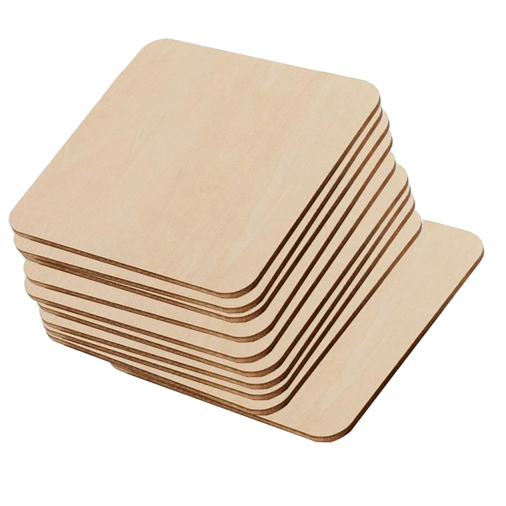 10pcs Wooden Discs Wooden Plate Wood Plates For Crafting And Painting, 6.4 X 6.4 X 0.3 Cm