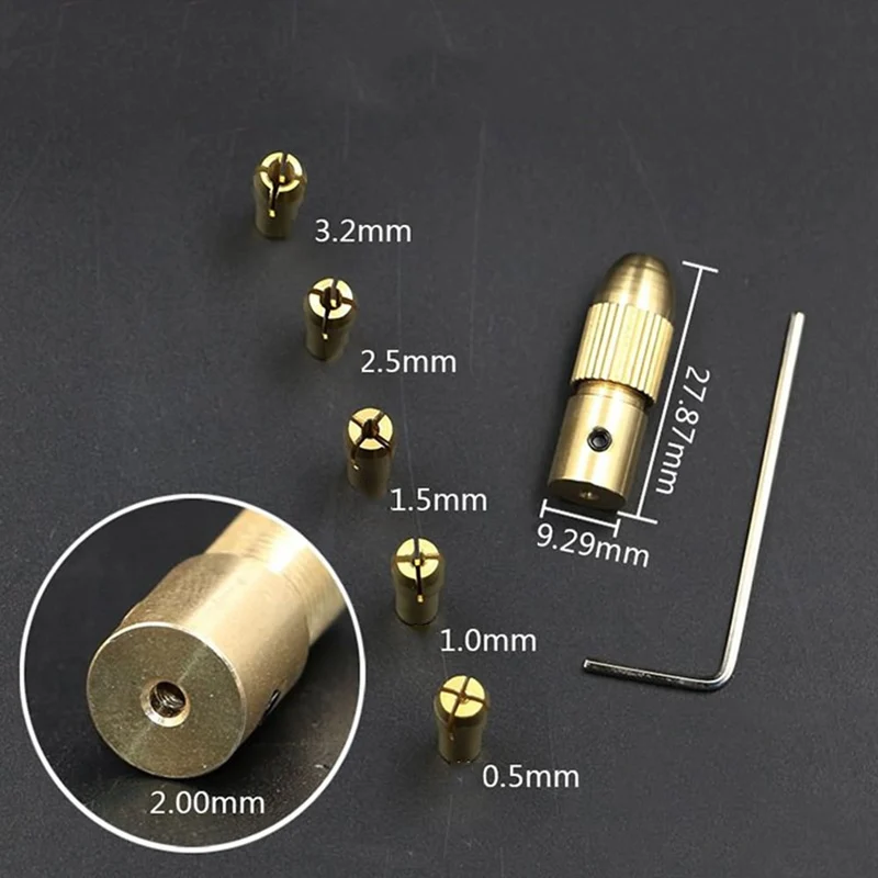 

2/2.35/3.17/4.05/5.05 Mm Electric Motor Shaft Mini Chuck Fixture Clamp 0.3mm-3.0mm Small To Drill Bit Micro Chuck Fixing Device