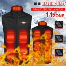 Heated Vest Sleeveless Jacket Intelligent Electric Heating Thermal Warm Vest with 3 Temperature Setting for Outdoors Camping
