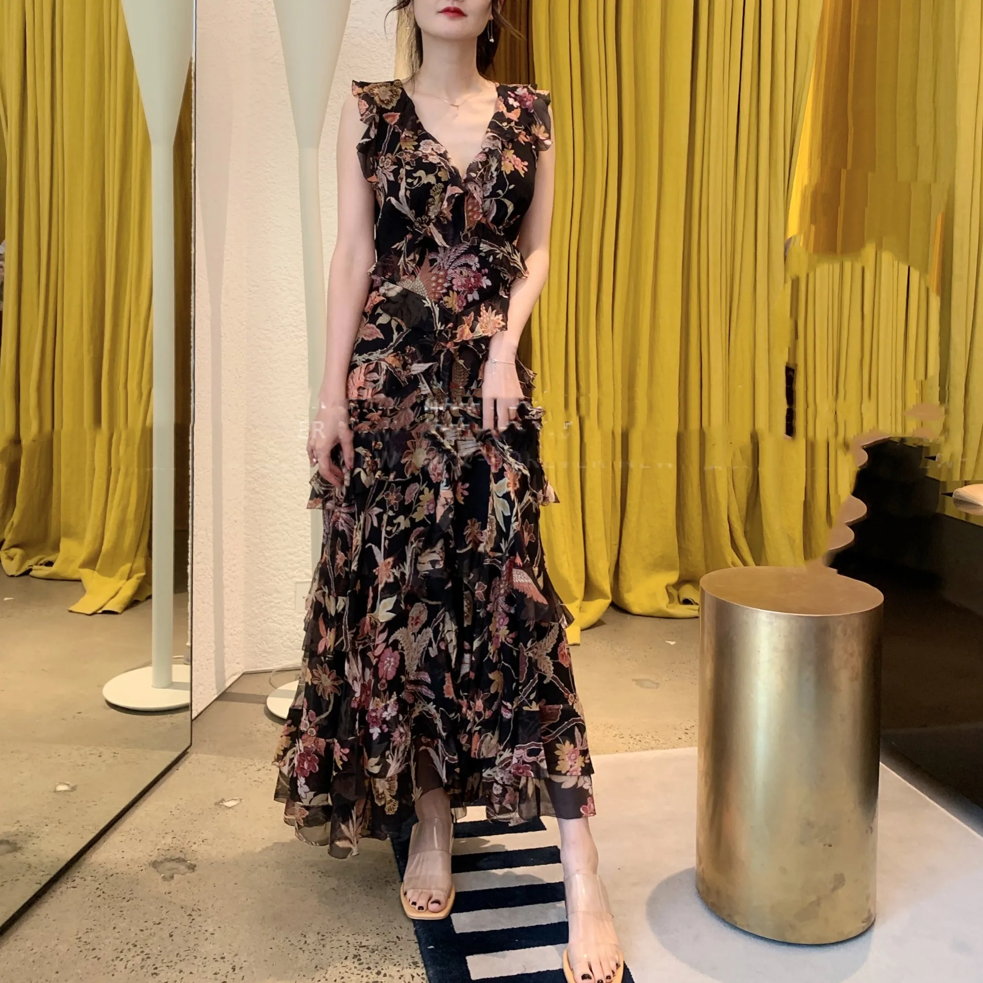 black floral summer dress