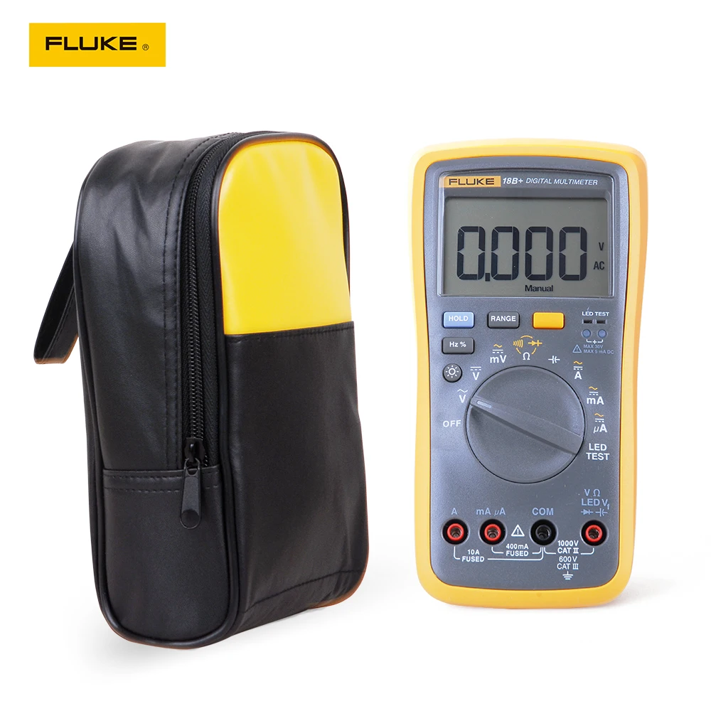 US $115.99 Fluke 18B Plus AC DC Voltage Current Digital Multimeter With Soft Case