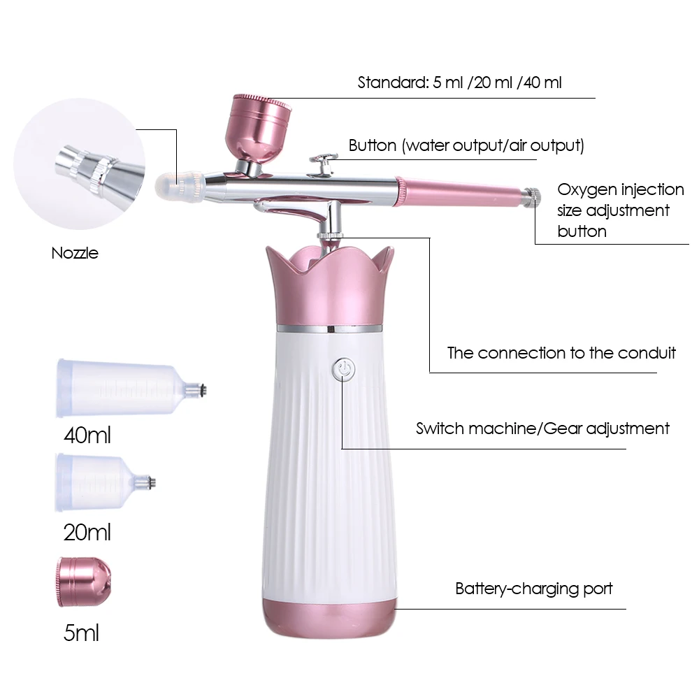 Машина для инъекций кислорода для лица, нано-hudrating спа-машина для отбеливания кожи, увлажняющий кислородный распылитель для лица