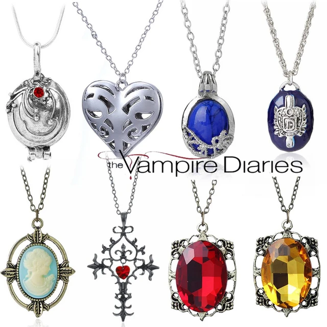 Vampire Diaries Katherine Blue Stone Metal Pendant Necklace - Walmart.com