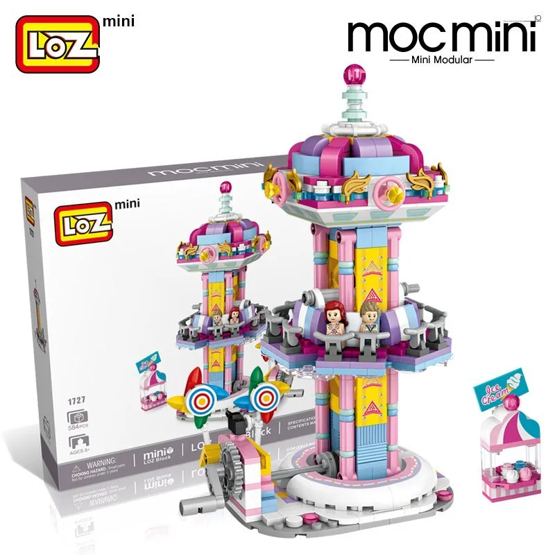 

LOZ Mini Building Blocks Playground Jumping Machine Bumper Toys A Carousel Educational DIY Gifts for Children