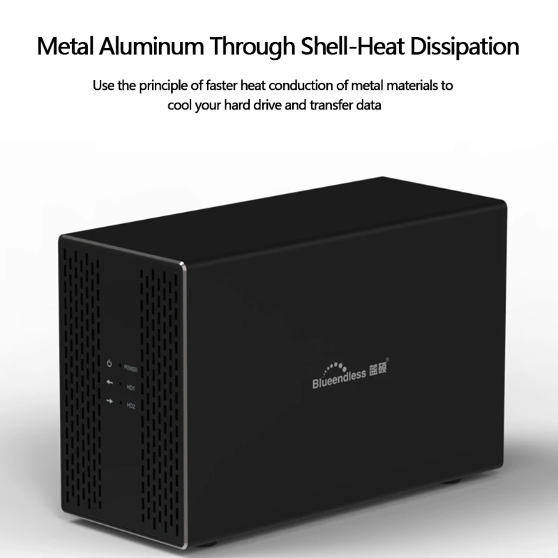 Blueendless Desktop 3 5-дюймовый двухпортовый мобильный жесткий диск корпус SATA Serial USB3.0 RAID