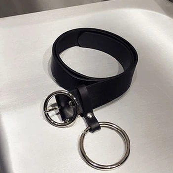 

NEW HOT Woman Fashion PU Leather Wide Belt Wide Belt Round Buckle Waist Belt Women's Big Ring Decorated Belts Accessories