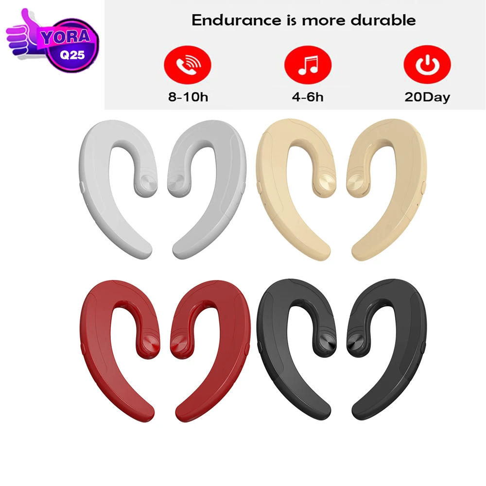 HBQ Q25 Bluetooth Earphone TWS Bone Conduction Ear-hook Wireless Headphone With Microphone Headset For iPhone Huawei | Электроника