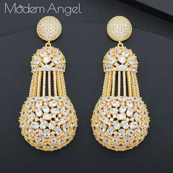 

ModemAngel Trendy Super Long African Earrings For Women Earrings Geometric Drop Earring 2020 Brincos Female DIY Fashion Jewelry