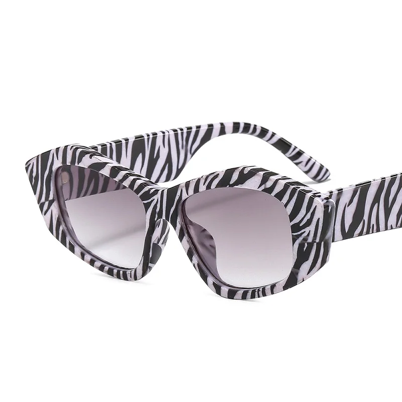 2021 New Fashion Cat Eye Sunglasses Women Men Cool PC Gradients Lens Leopard Zebra Pattern Trend Vintage Casual Sunglasses UV400 cute sunglasses Sunglasses