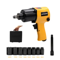 HIFESON Llave neumática de impacto, herramienta de eliminación de neumáticos, con mangas, eléctrica