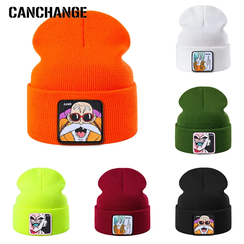 

Japanese Cartoon Fashion Trend Cartoon Character Dragon Beads Bean Bean Hat Headless Caps Knit Hat Daily Wild Casual Hat