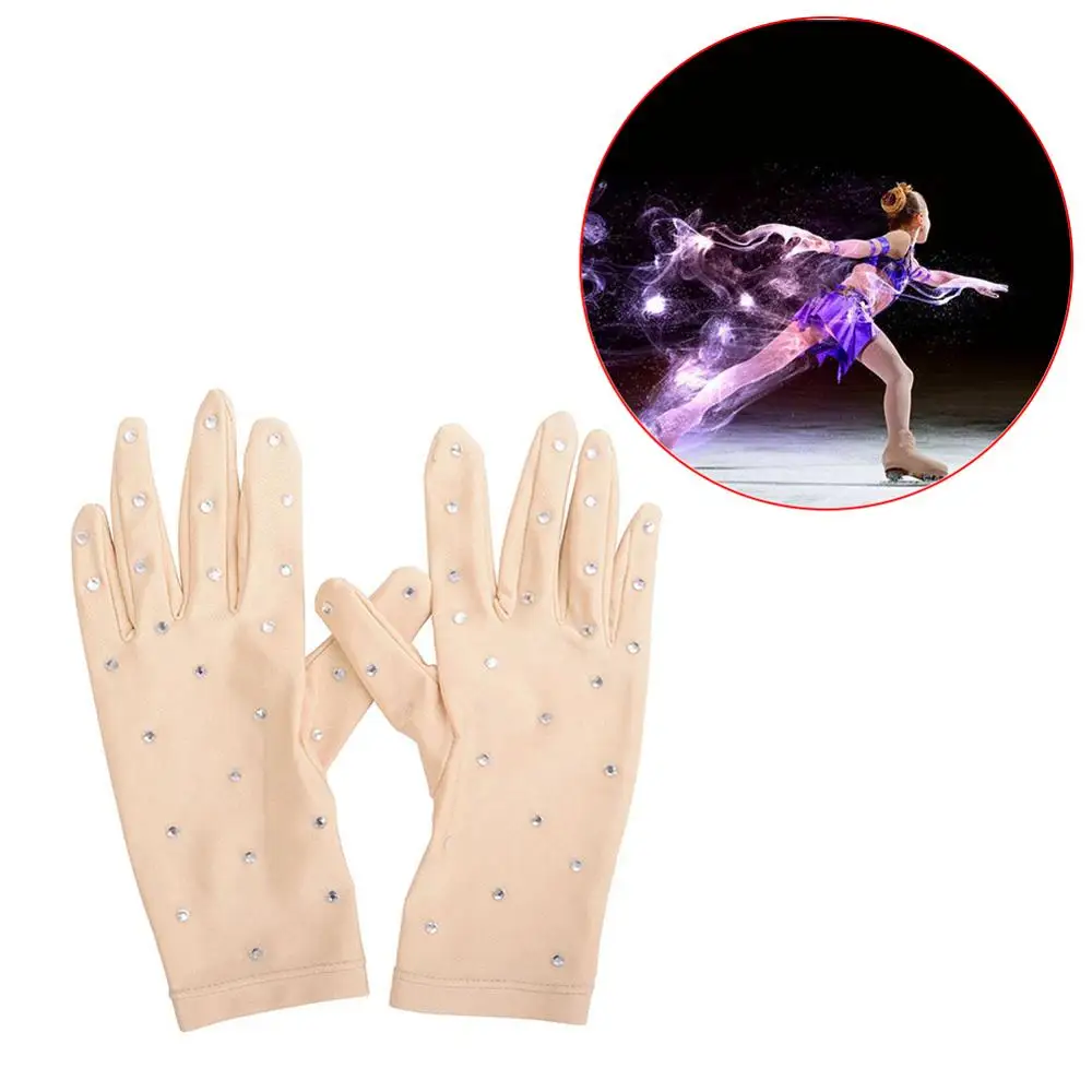 Guantes elásticos de patinaje sobre hielo para mujeres y niñas, con