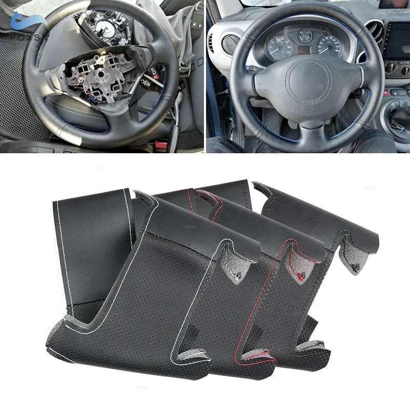 

Мягкий перфорированный кожаный чехол для Peugeot 207 Expert Partner Citroen Berlingo Jumpy Toyota Proace чехол рулевого колеса автомобиля Trim