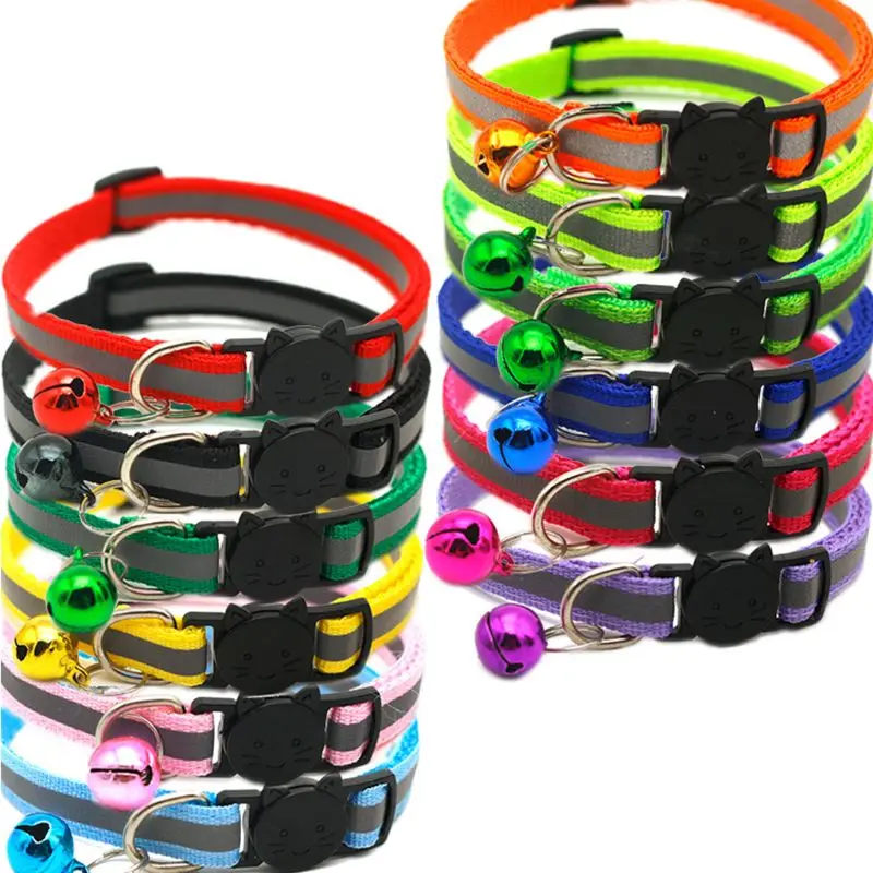 12 Pcs Adjustable Pet Dog Cat Collar Reflective Breakaway Buckles with Bell Colorful for Kitten or Puppy Chihuahua Bulldog Leash 12 Pcs Adjustable Pet Dog Cat Collar Reflective Breakaway Buckles with Bell Colorful for Kitten or Puppy Chihuahua Bulldog Leash
