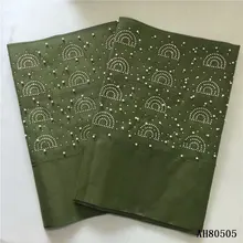 Дизайн моды в нигерийском стиле ASO OKE геле с вышивкой бисером камнями высокого качественные шарфы ткань для вечерние 2 шт./лот