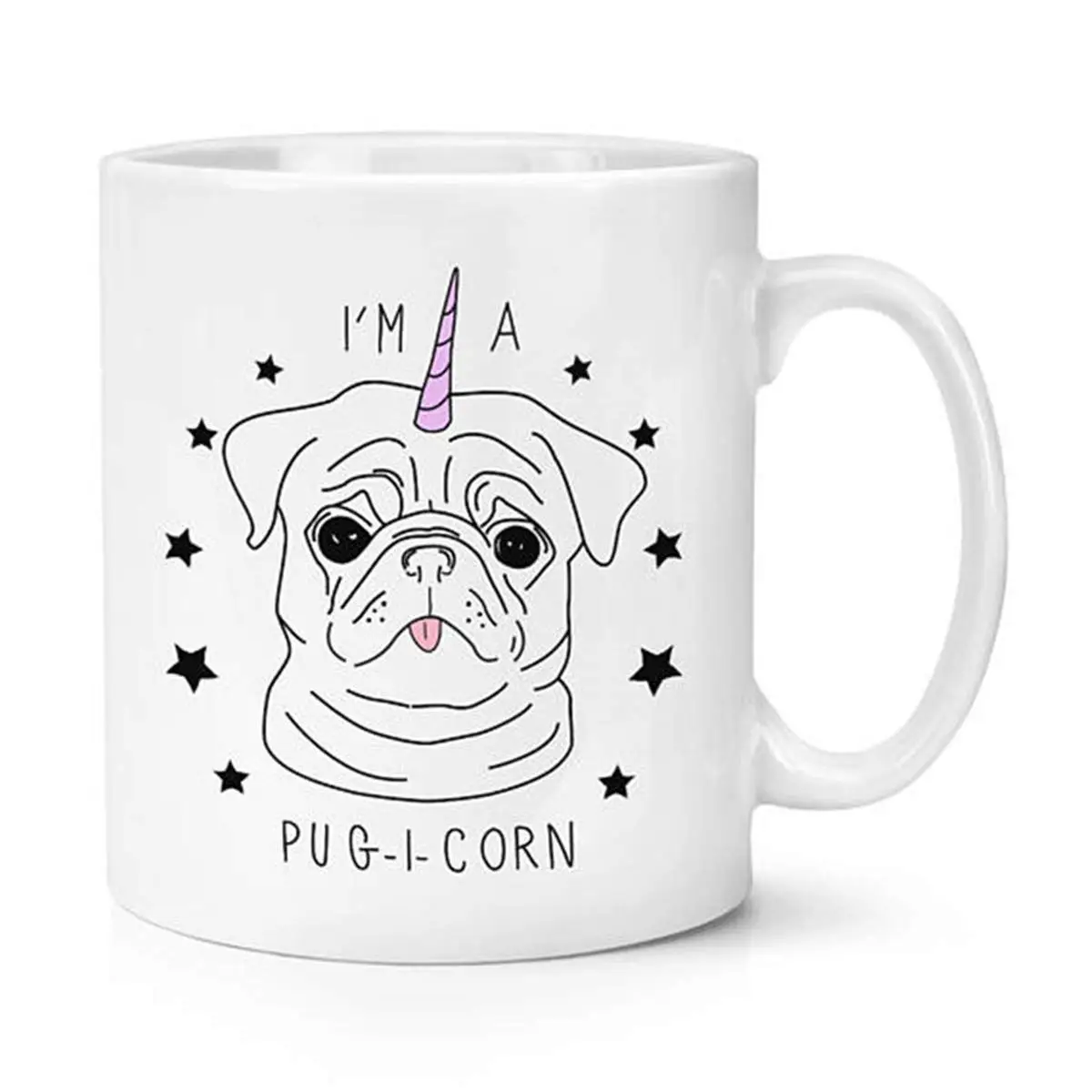 Кофейная чашка I'm A Pugicorn 11 унций с ложкой для перемешивания мопса собаки