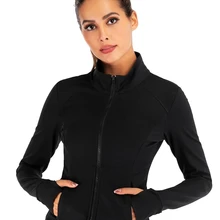 Черная укороченная куртка для бега на молнии, уличная куртка, байкерские спортивные куртки, облегающее женское спортивное пальто, Высококачественная спортивная одежда