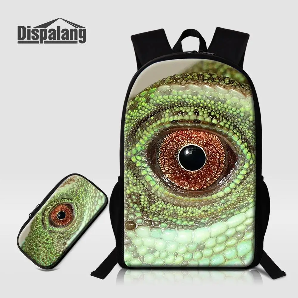 2 PCS Set21 Школьный рюкзак с 3D принтом в виде ящерицы; комплект из 2 предметов; школьный рюкзак; чехол-карандаш для мальчиков; Детский рюкзак на заказ; рюкзак для детей младшего возраста - Цвет: 2 PCS Set21