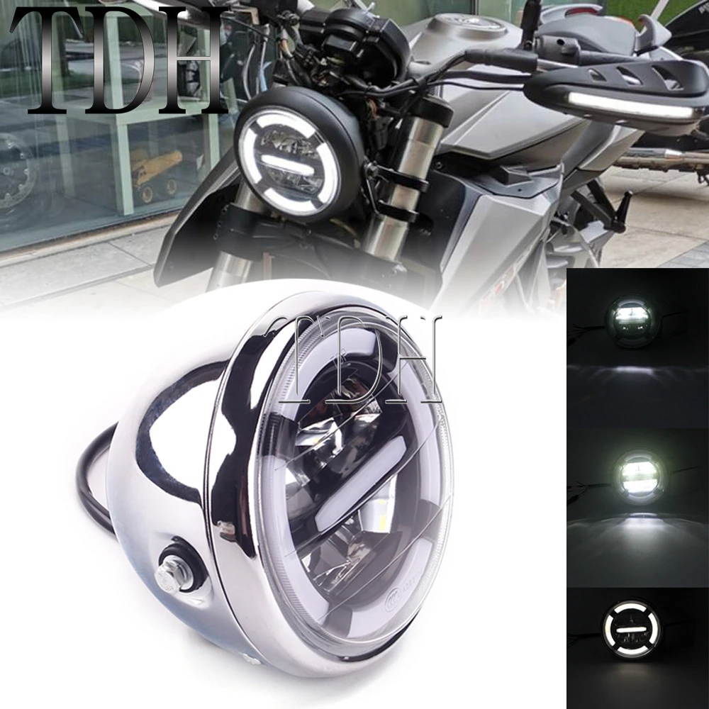 

Universal Motorcycle LED Headlight White DRL High Low Beam Head Lamp for Harley Dyna Softail Street Bob Road King FXSB FXST