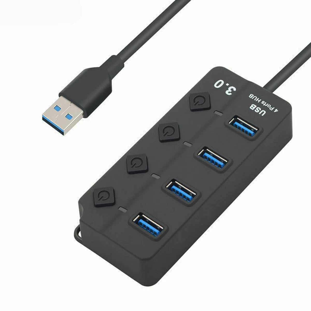 SOONHUA USB 3,0 концентратор разветвитель компактный 5Gbp/s Высокое Скорость вкл/выкл кнопка Мощность адаптер 4-Порты и разъёмы концентраторы USB для ПК