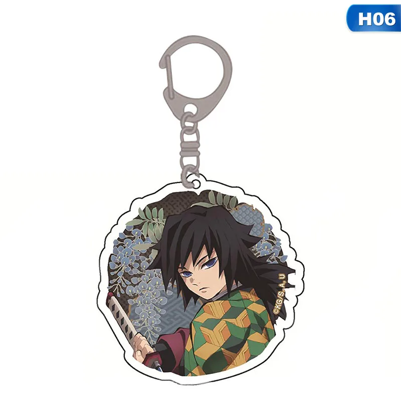 H06 Модный брелок для ключей Kimetsu no Yaiba в стиле аниме, для сумок, телефонов, аниме - Цвет: H06