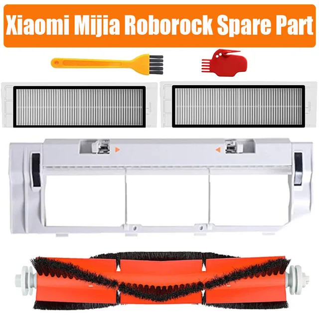 HEPA Filter Side Brush Main Brush Dust box for Xiaomi 1s MI Robot Vacuum 2 Roborock S50 S51 S5 Vacuum Cleaner Parts Accessories 6Pcs